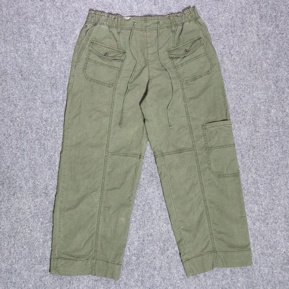 Anthropologie Pilcro Cargo Pants Women's Small Cropped Utility Olive Green